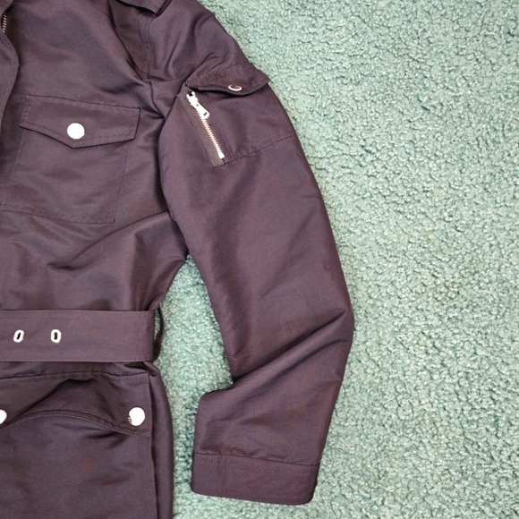 Lauren Ralph Lauren Women's M‎ Jacket Fountain Head Black Pockets Belted Zip Up - Picture 5 of 11